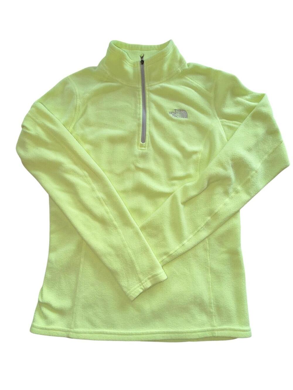 The North Face Glacier 1/4 Zip Fleece Pullover Women’s Small Neon Yellow